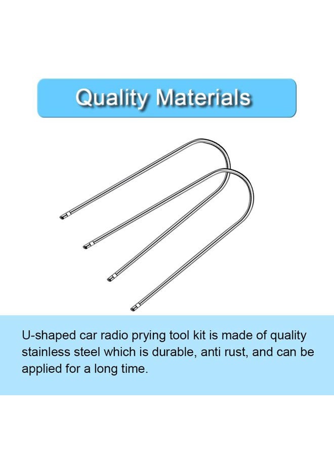 YIENAKFUN Automotive Car Radio Removal Pry Tool Kit U-Shaped for Disassembly of Most Car CD Audio Frequency Converter Stainless Steel 4PCS - Image 2