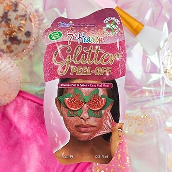7th Heaven Glitter Easy PeelOff Mask with Pressed Pomegranate Squeezed Blueberries and Crushed Cranberries to Remove Dirt and Grime Ideal for Normal Combo Oily Skin - Image 5