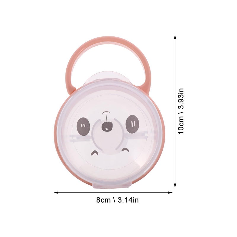 Travel Pacifier Case With Handle Dustproof Storage Container Pink Cartoon Design - Image 3