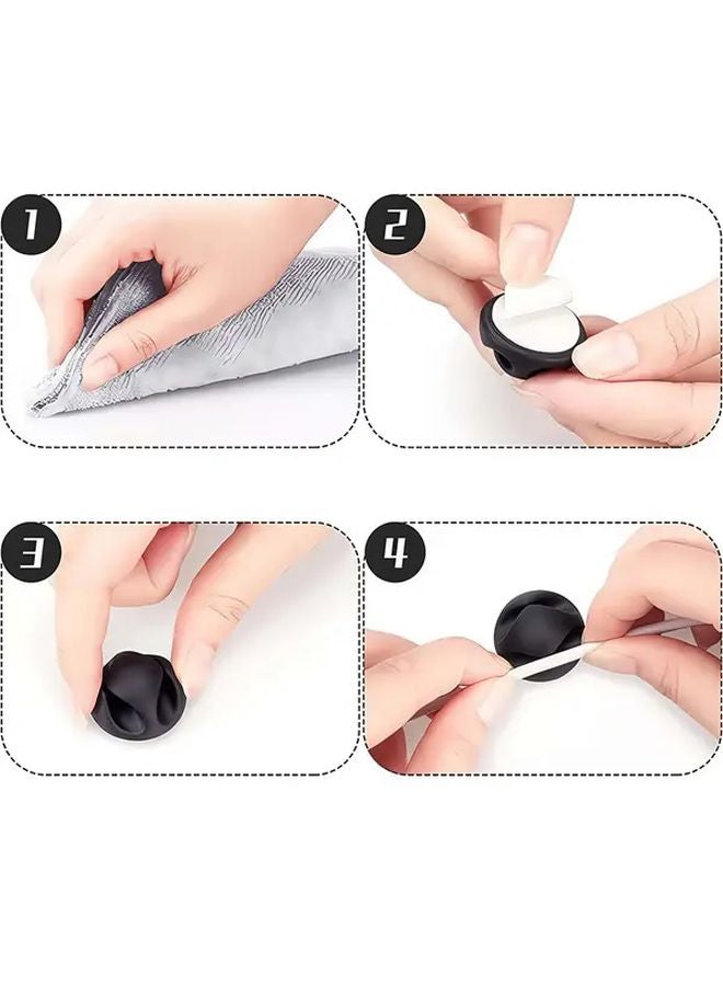12pcs Self Adhesive Cable Clips Under Desk Cord Organizer Wire Holder Black - Image 5