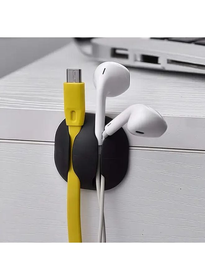 12pcs Self Adhesive Cable Clips Under Desk Cord Organizer Wire Holder Black - Image 2