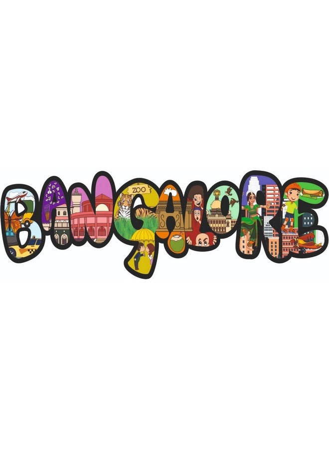 Skywalk India Souvenir Wooden MDF Bangalore Fridge Magnet (Multicolour) PBS-M-524 