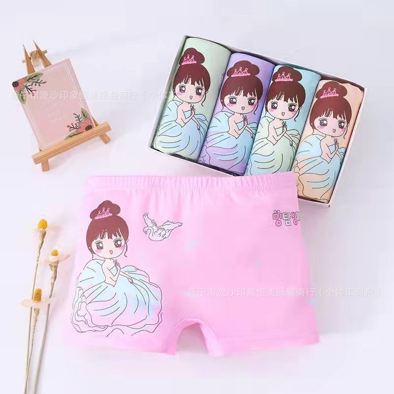 Childrens underwear cute cartoon printing childrens boxer shorts foreign trade cross-border boys and girls boxer shorts wholesale Beautiful girl#Mixed colors 