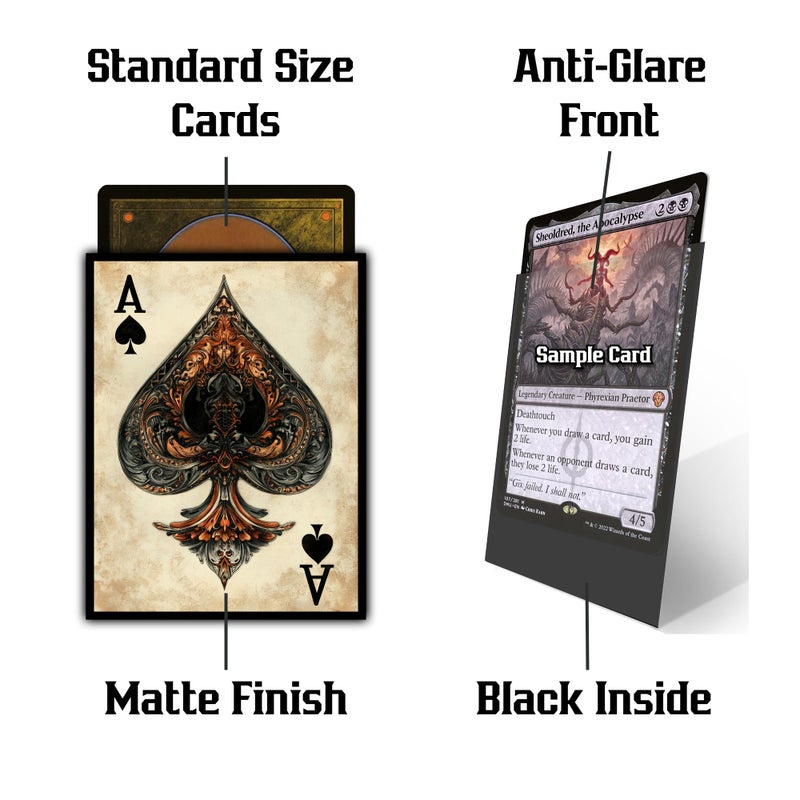 Realm Guard 100ct Matte TCG/MTG Card Art Sleeves (Ace of Spades) - Image 2