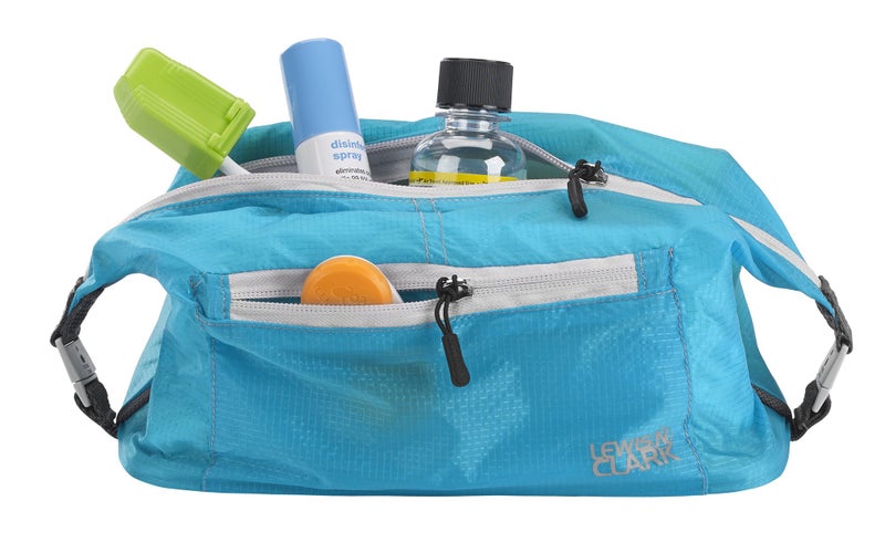 Lewis N. Clark Lewis N Clark Electrolight Toiletry Kit for Travel, Gym, Bathroom, TSA Approved Waterproof Toiletry Bag with Hanging Straps and Non-Slip Bottom - Bright Blue - Image 2