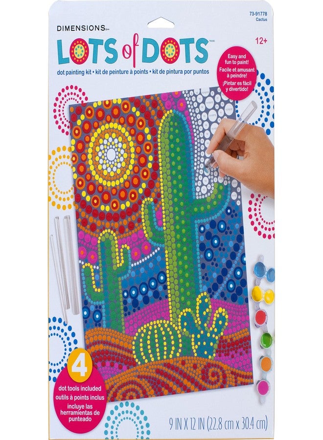 Dimensions Southwest Cactus Acrylic Dot Painting Kit for Adults and Kids, Multicolor - Image 1