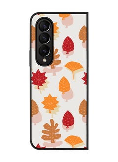 Rugged Black edge case for Samsung Galaxy Z Fold4 Slim fit Soft Case Flexible Rubber Edges Anti Drop TPU Gel Thin Cover - Autumn Scribble
