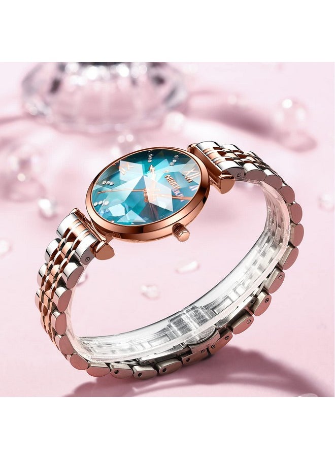 NIBOSI - NIBOSI Women Stainless Steel Watches Analog Rose Gold Band and Square Dial Women's Watch for Girls&Miss&Ladies Diamond Studded with Stylish Watches Waterproof - Image 1