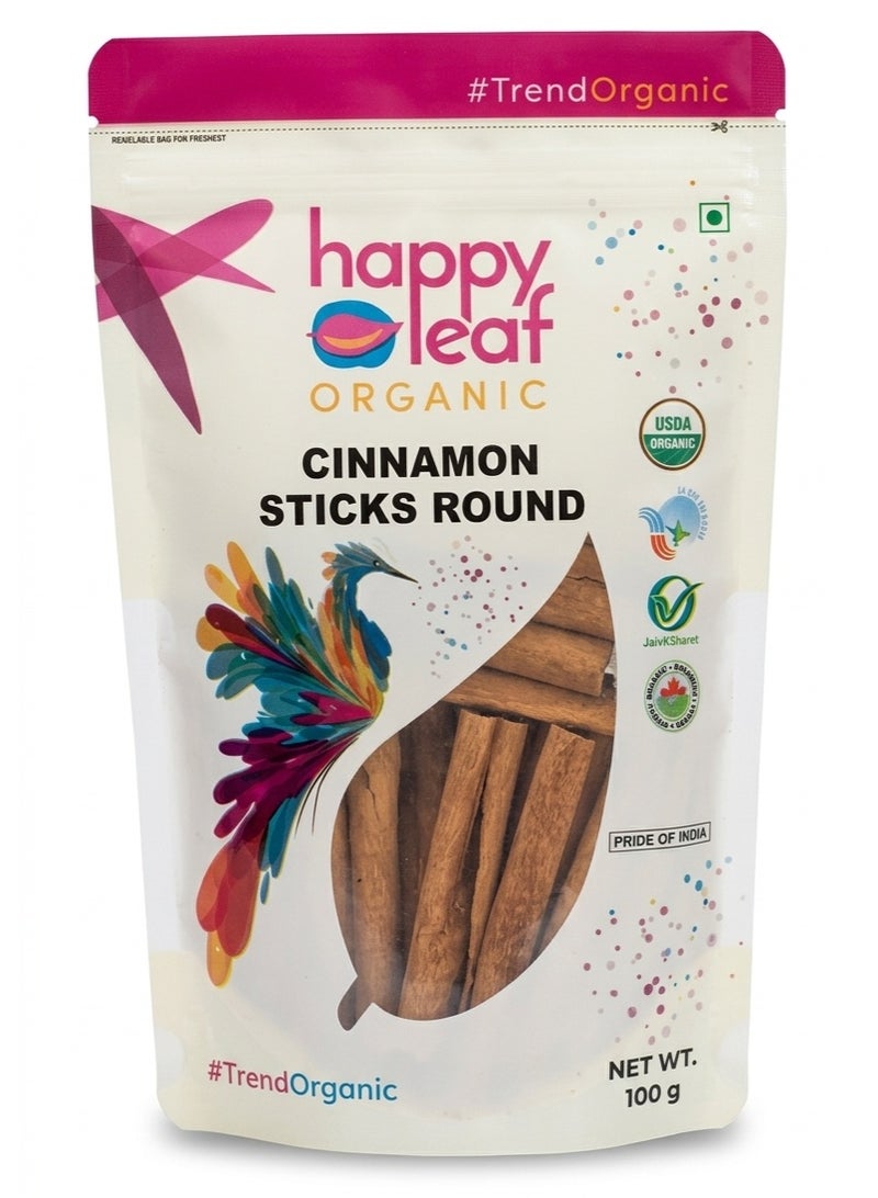Organic Cinnamon Sticks Round 100g