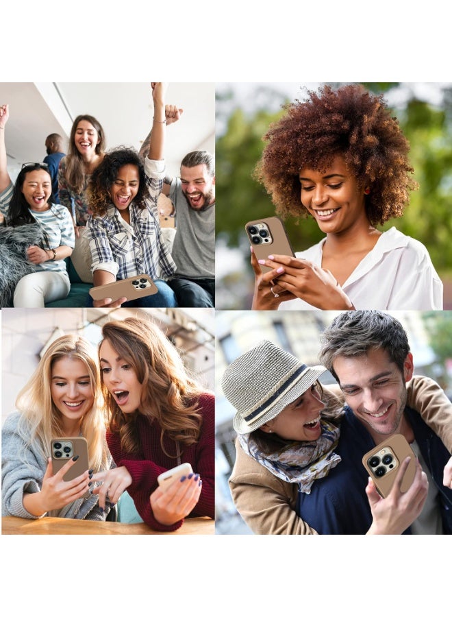 Compatible with iPhone 16 Pro Max Case 6.9 Inch Slim Liquid Silicone 4 Layers Soft Gel Rubber Shockproof Protective Phone Case with Anti Scratch Microfiber Lining (Milk Tea) - Image 3