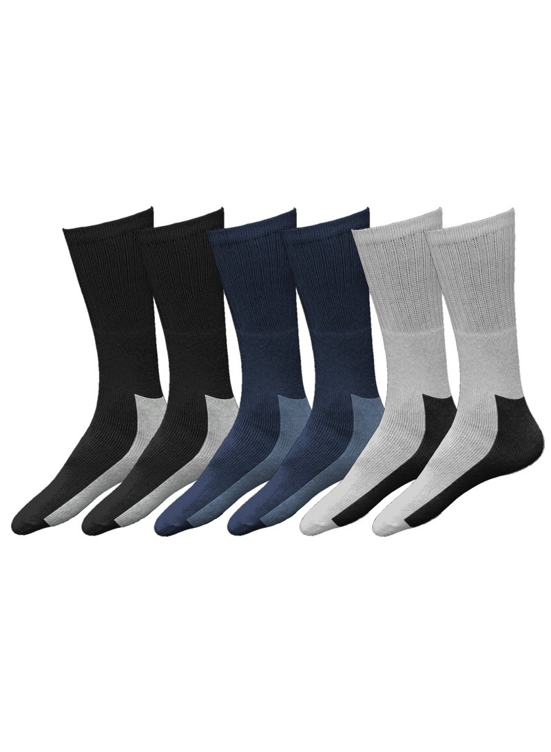 تانجو جوارب رجالية مريحة للاستخدام اليومي - عبوات متعددة - مقاس موحد EU 40-46 (DARK COMBO - حزمة من 6 أزواج، 6) - Image 1