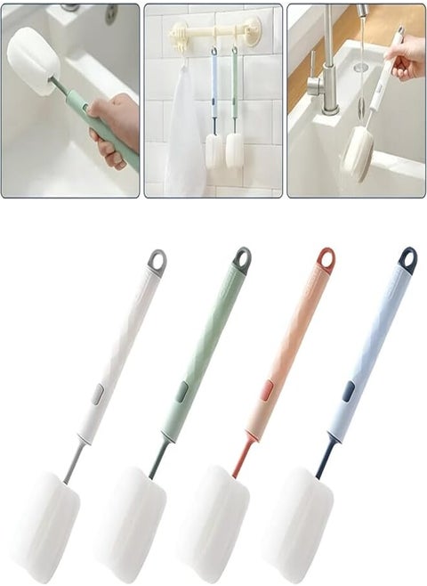 Bottle Cleaning Brush - Enjoy the benefits of a soft sponge cleaning brush that removes dirt from every angle without scratching the surface, perfect for baby bottles and coffee pots! (4 Pack)