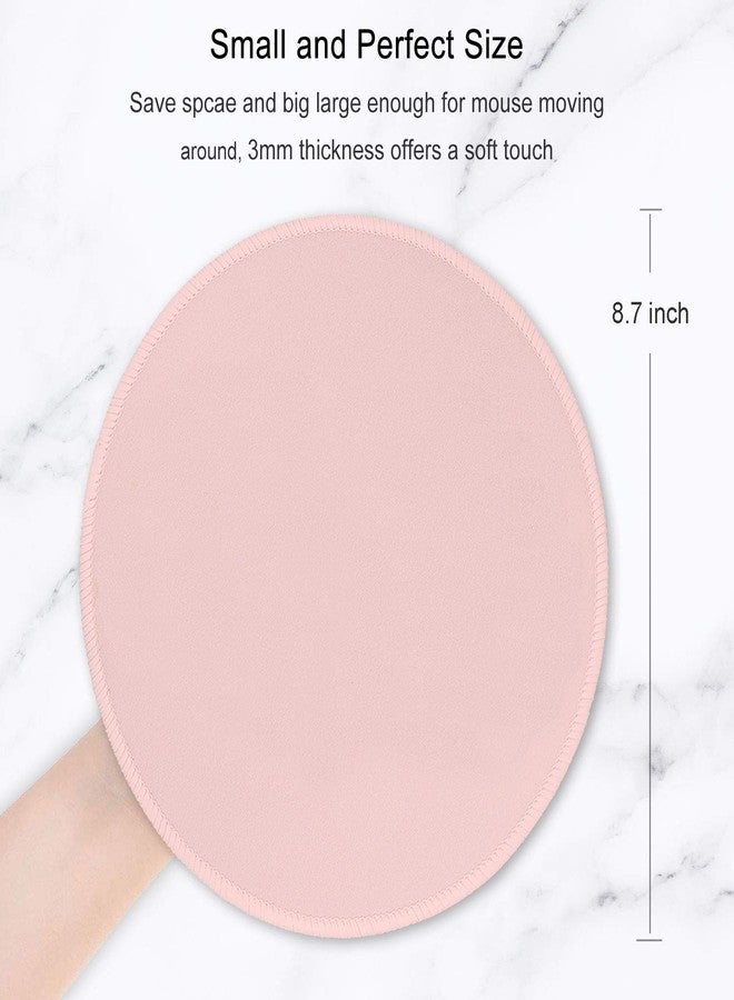 Hsurbtra Mouse Pad, Premium-Textured Small Round Mousepad 8.7 x 8.7 Inch Pink, Stitched Edge Anti-Slip Waterproof Rubber Pretty Cute Computer Mat for Office Home Gaming Laptop Men Women Kids - Image 2