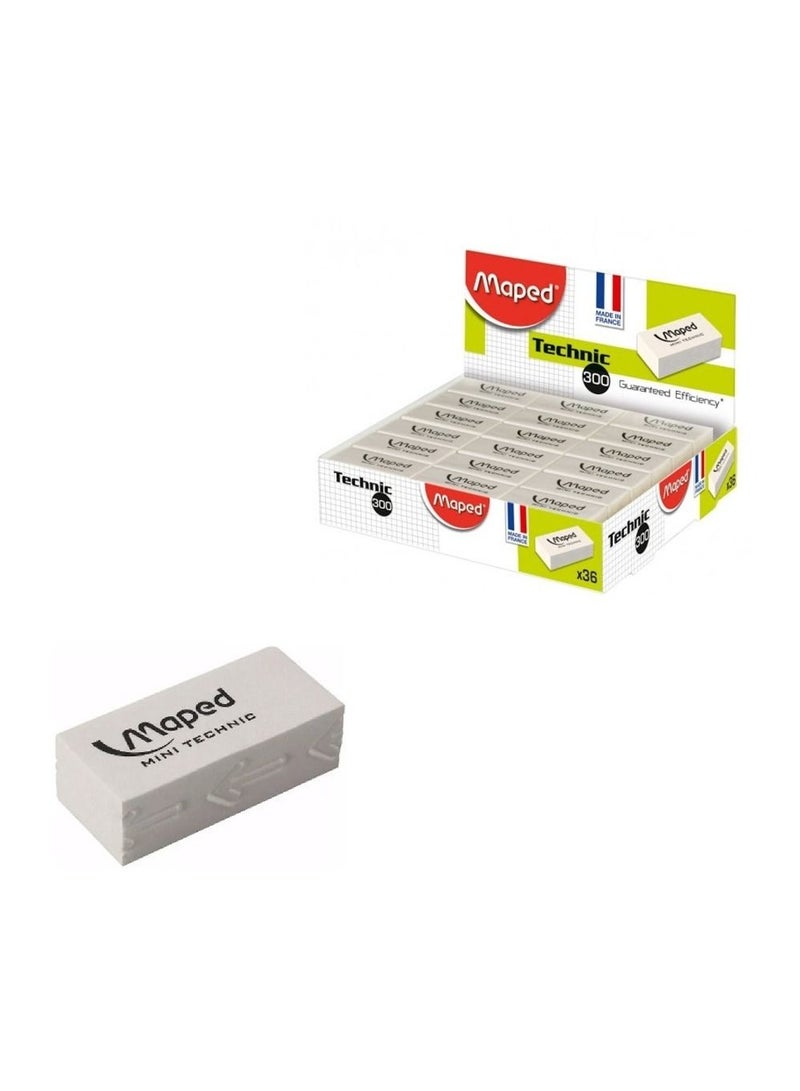 Maped 36-Piece Mini Eraser White - Image 1