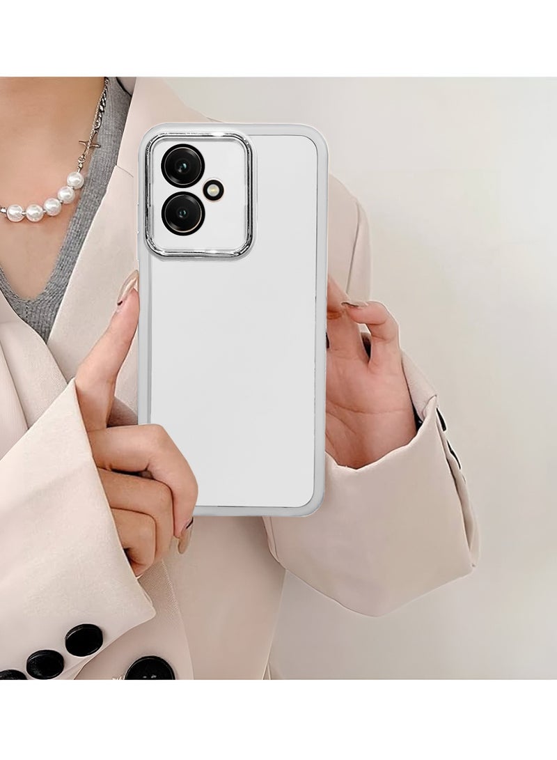 Wtech Honor 400 5G 2025 Soft Transparent TPU Camera Lens Protection Silicone Ultra Thin Phone Stylish Electroplated Camera Border Back Case Cover - White - Image 4