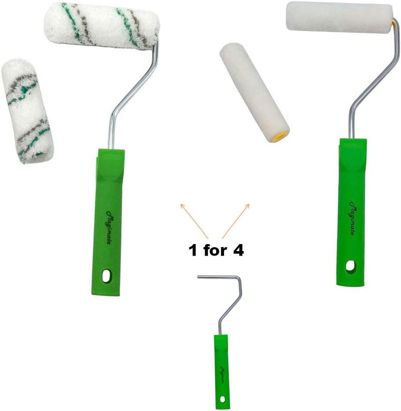 Magimate Paint Roller Kit Large Paint Rollers Assorted with Small Paint Rollers, 9-inch Painting Tray and Trim Wall Stain Brush - Image 3