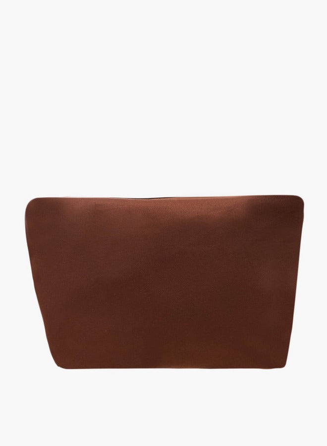 Textured Tote Bag with Double Handle and Pouch