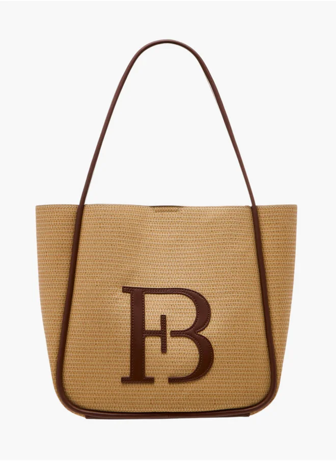 Flora Bella By Shoexpress Textured Tote Bag with Double Handle and Pouch
