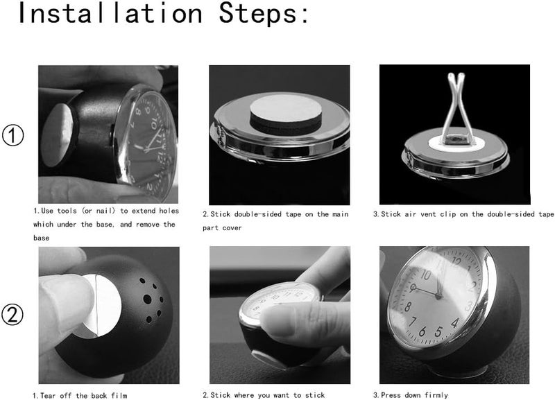 idain مقياس حرارة لوحة القيادة للسيارة - مقياس حرارة صغير للسيارة لتزيين فتحة الهواء 1.57 * 1.57 * 1.57 بوصة - Image 5