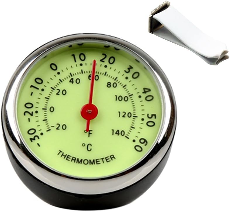 idain مقياس حرارة لوحة القيادة للسيارة - مقياس حرارة صغير للسيارة لتزيين فتحة الهواء 1.57 * 1.57 * 1.57 بوصة - Image 1