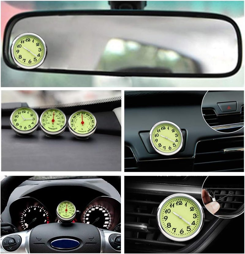 idain مقياس حرارة لوحة القيادة للسيارة - مقياس حرارة صغير للسيارة لتزيين فتحة الهواء 1.57 * 1.57 * 1.57 بوصة - Image 3