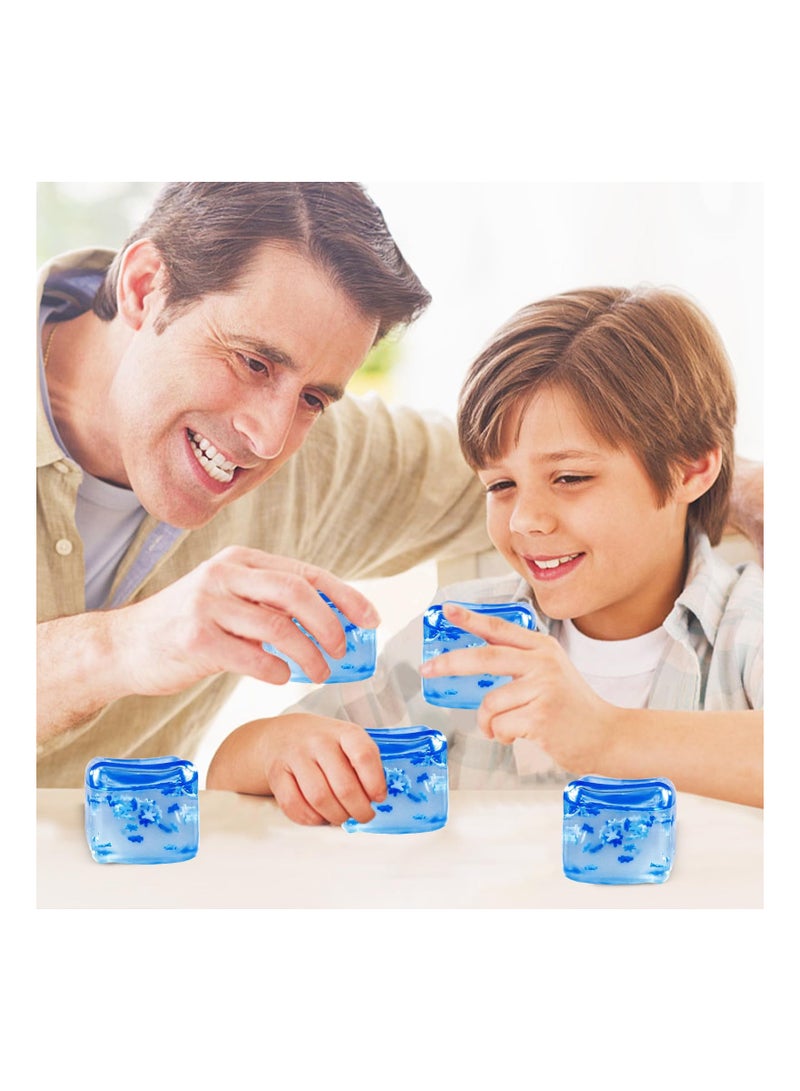 KASTWAVE كرات ضغط مكعبة قابلة للتقلص لتخفيف التوتر للأطفال والبالغين، 4 قطع، كرات ضغط لتخفيف القلق، ألعاب حسية للأطفال ذوي التوحد، كرات ضغط مضحكة لحفلات الهدايا - Image 5