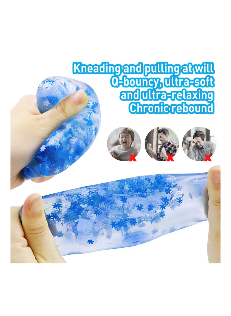 KASTWAVE كرات ضغط مكعبة قابلة للتقلص لتخفيف التوتر للأطفال والبالغين، 4 قطع، كرات ضغط لتخفيف القلق، ألعاب حسية للأطفال ذوي التوحد، كرات ضغط مضحكة لحفلات الهدايا - Image 4