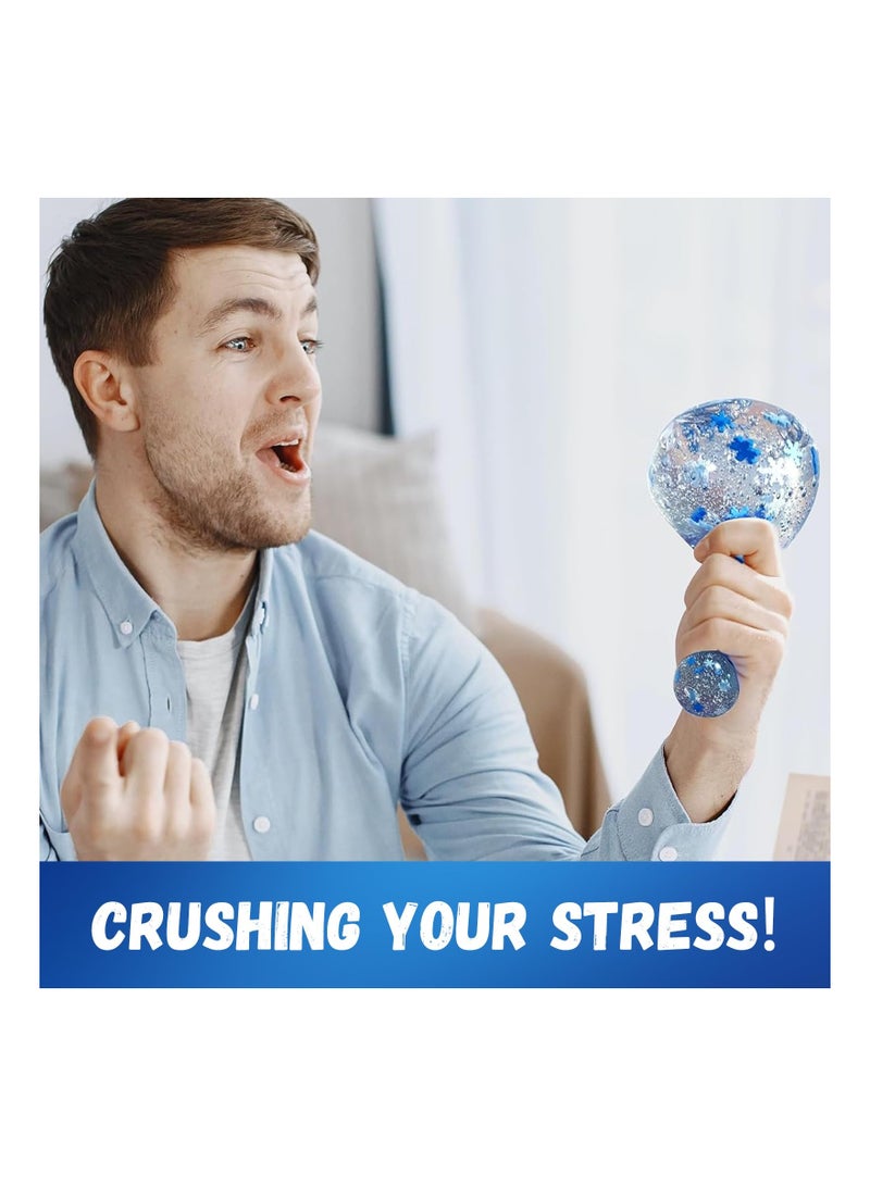 KASTWAVE كرات ضغط مكعبة قابلة للتقلص لتخفيف التوتر للأطفال والبالغين، 4 قطع، كرات ضغط لتخفيف القلق، ألعاب حسية للأطفال ذوي التوحد، كرات ضغط مضحكة لحفلات الهدايا - Image 3