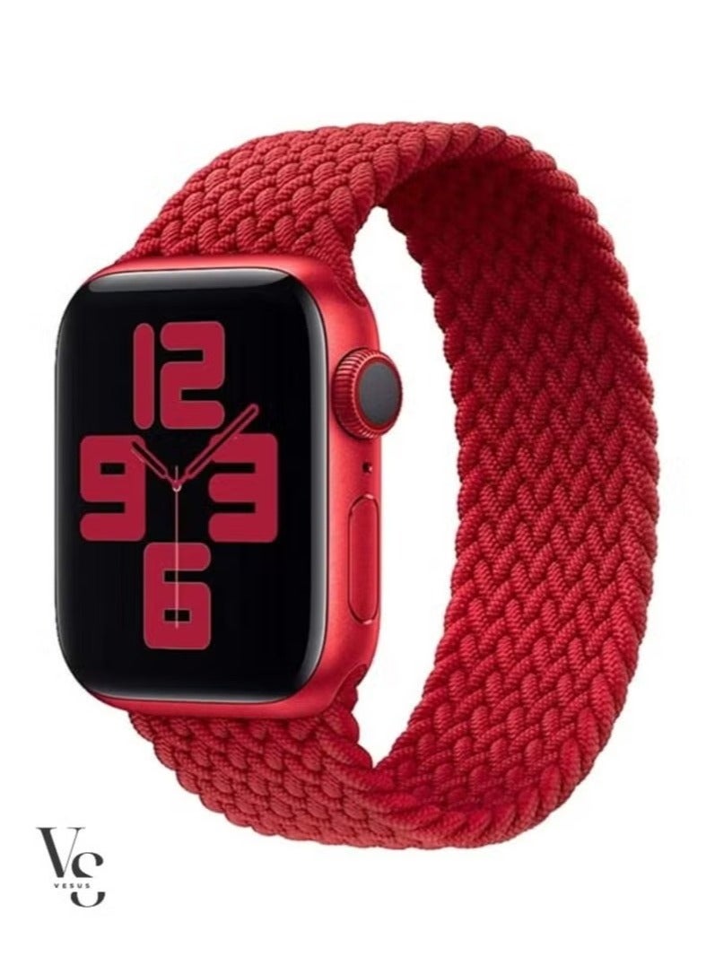 فيسوس حزام رياضي بحلقة رياضية مضفرة من النايلون لساعة أبل مقاس 38/40 ملم متوسط ​​- أحمر