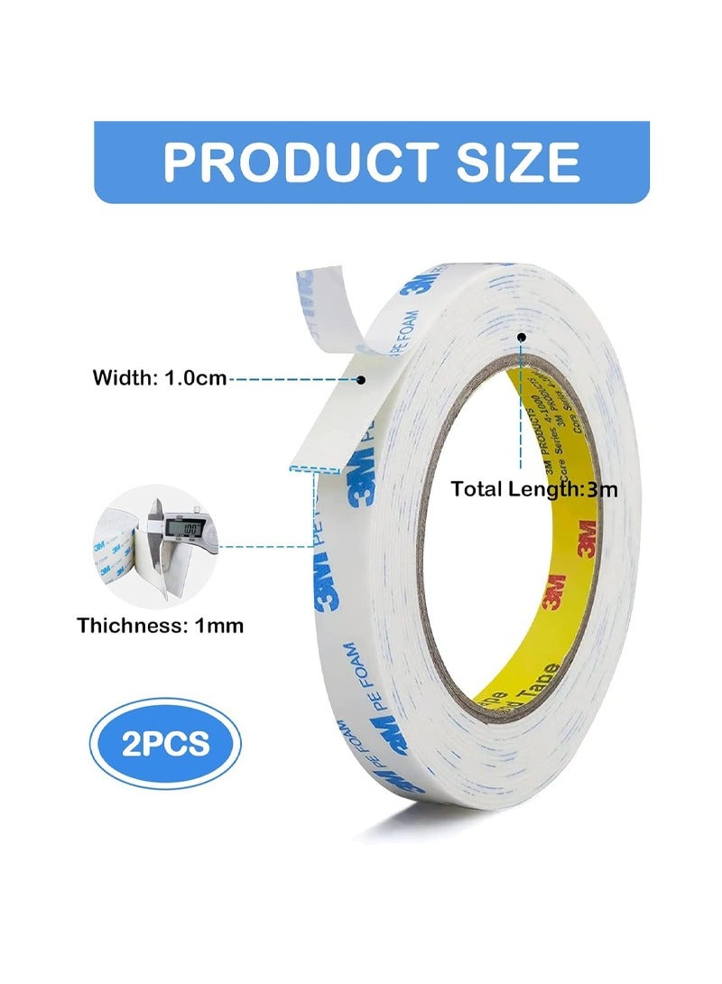 ثري ام شريط مزدوج من جانب 1 سم*3meter ، شريط تثبيت شركات شديدة التحمل ، قابلة للإزالة شرائط شريط الرغوة PE القابلة للإزالة ، شريط لاصق قوي مضاد للماء أضرار خالية - Image 4