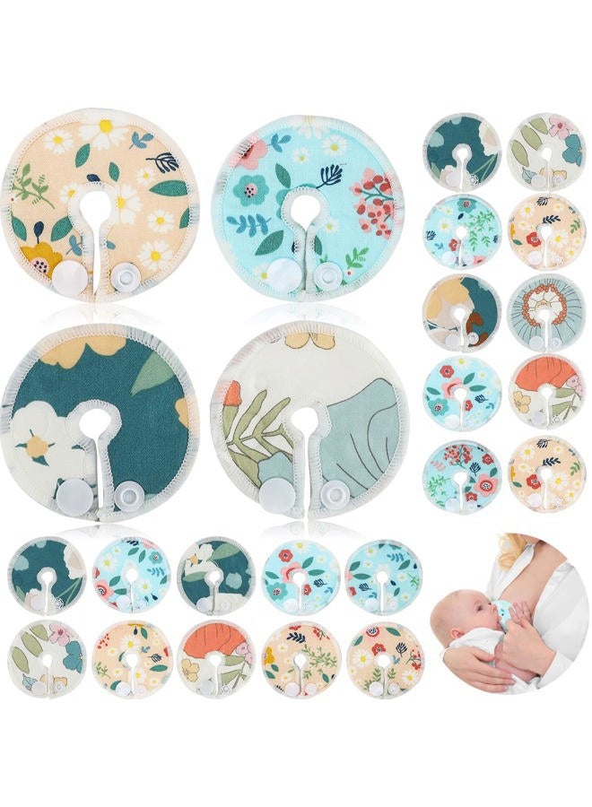 Sosation 32 Pieces G Tube Button Covers Tube Pad G Tube Pads Holder Cotton Pads for Feeding Support Reusable Feeding Tube Supplies Soft G Tube Covers for Breastfeeding Nursing Care, 4 Designs (Floral) - Image 1