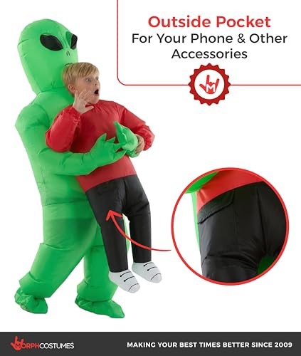 Morph Kids Red Inflatable Alien Costume Blow Up Aliens Outfit Blow Up Alien Costume Kids Boys Inflatable Costumes - Image 5