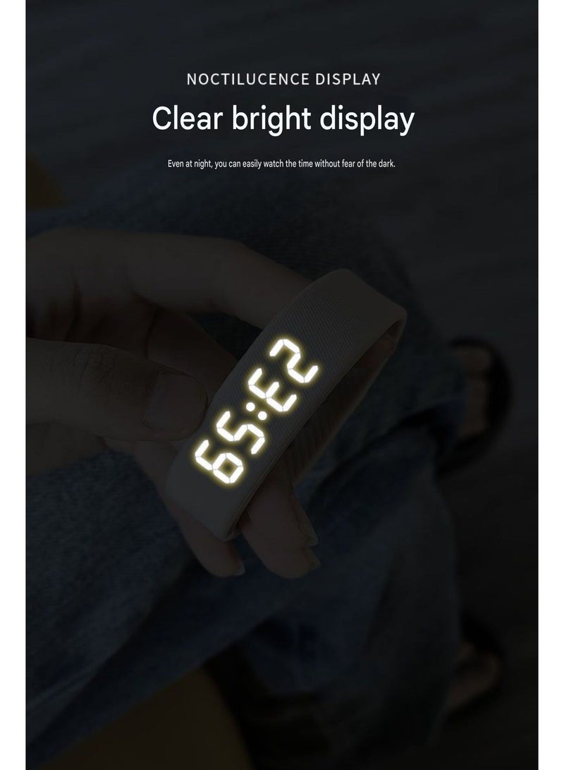 Digital Wristwatch with Large Time Display & Fitness Tracker – 40-Day Battery Life – USB Direct Charge – Vibration Alarm – Steps, Calories & Sleep Monitor - Pink - Image 3