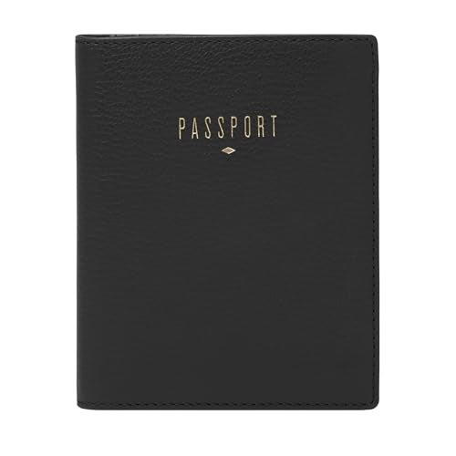 Fossil Womens Passport Leather Wallet RFID Blocking Travel Passport Holder Case Black Model SLG1499001 - Image 1