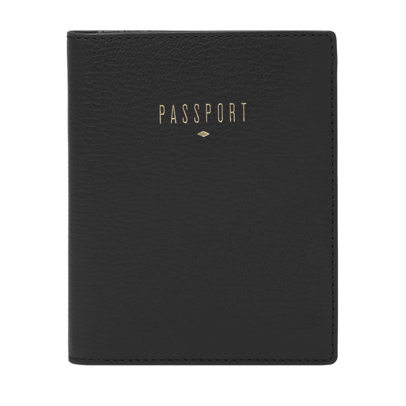 Fossil Womens Passport Leather Wallet RFID Blocking Travel Passport Holder Case Black Model SLG1499001 - Image 2