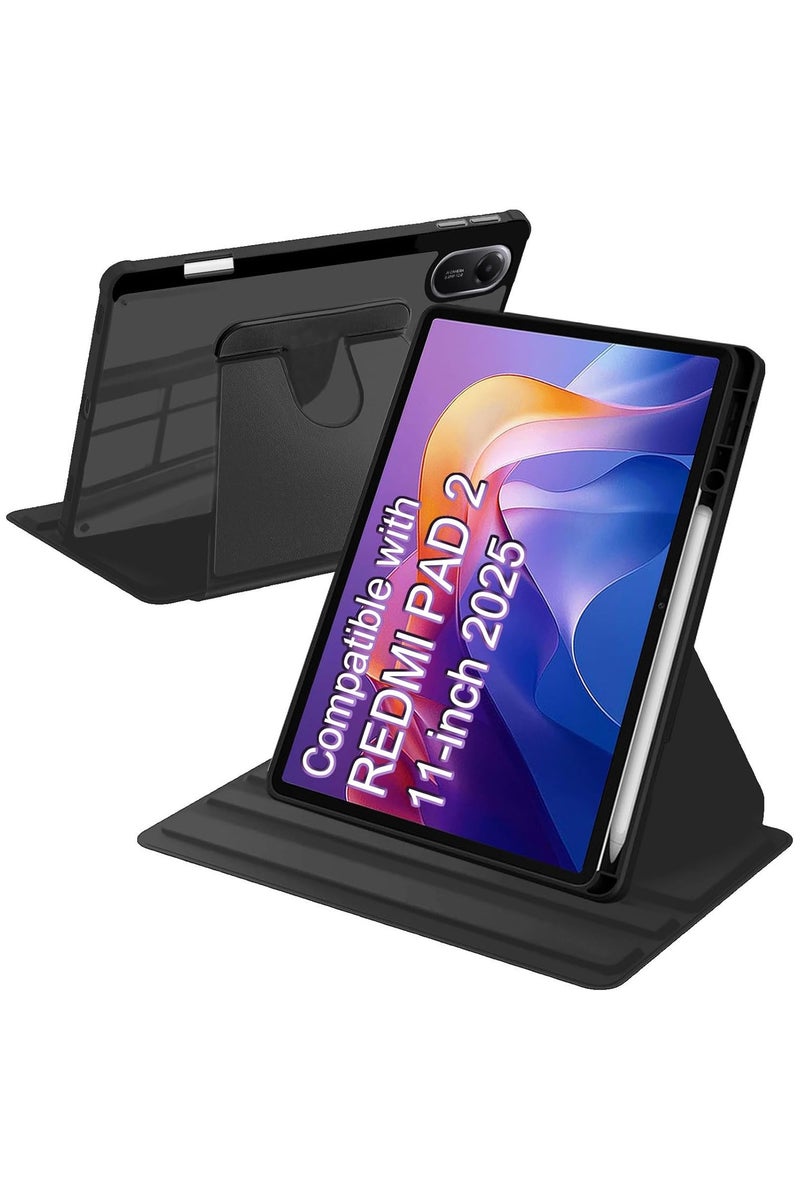 Fankalo Tablet Case for Xiaomi Redmi Pad 2 11 inch 360° Rotating Kickstand Protective Cover with Pen Slot - Image 1