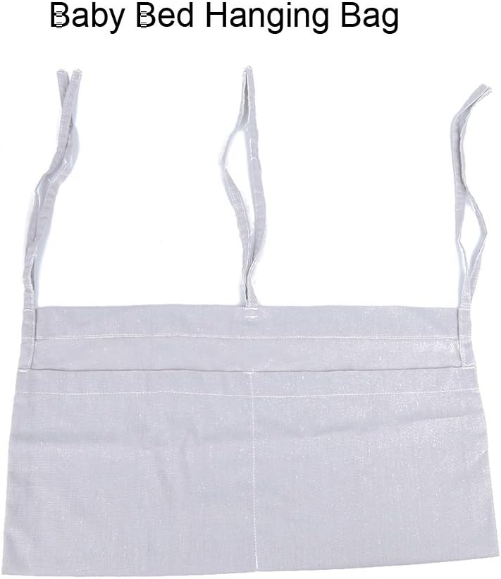 VINGVO Diaper Caddy, Diaper Caddy Organizer Baby Bedside Hanging Storage Bag Crib Toys Hanging 2 Pockets Diaper Nursery Organizer for Baby Cribs and Toys, Clothing, 19.5x11.2in - Image 5