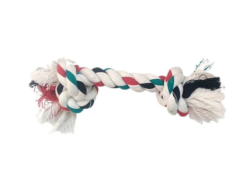 PawCloud Cotton Chew Dog Rope Toy, 10.5 Inch Large - Multicolor - Image 1