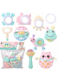 A set of rattles (shackles and silicone teethers) for children