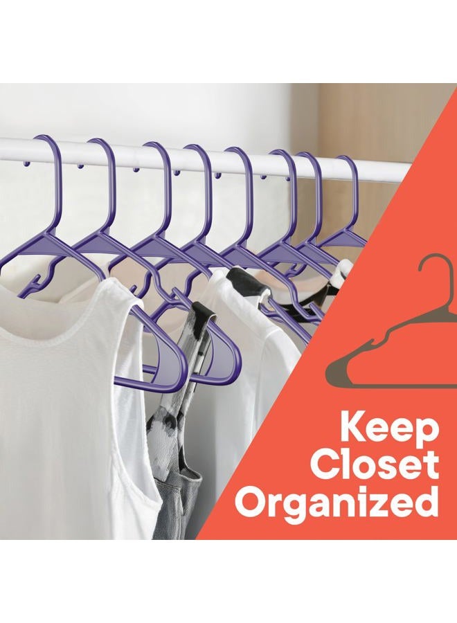 Campior Premium Clothes Hangers – Space-Saving Slim Design, Lightweight and Durable Plastic with Smart Shoulder Grooves, Versatile Usage for Organizing Laundry, Coats & Clothes, Purple, Pack of 20 - Image 3