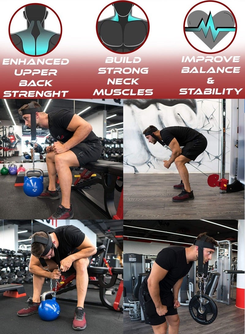 Neck Harness for Weight Lifting, Resistance Training, Neck Workout and for Strength Training, Neck Exercise Equipment for Big Neck Muscles Workout and StrongerTraps Muscles, Improve Muscle Strength - Image 2