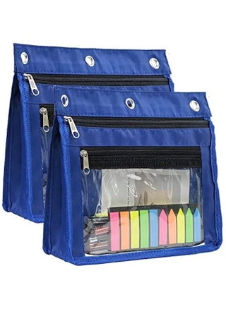 1inch Expandable Pencil Pouch for 3 Ring Binder, 2 Pack Large Capacity Pencil Pouch with Zipper, Three Ring Clear Binder Pencil Case Suitable for School and Office（Blue） - pzsku/ZDCE8C107612C6ECD958CZ/45/_/1726123093/7d530b85-06ff-4877-af4d-ada65e982fe0