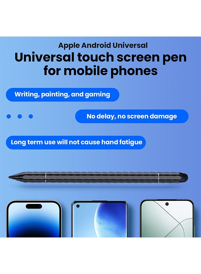 فانجو قلم 3 في 1 للشاشة التي تعمل باللمس، قلم قرص مغناطيسي عالي الحساسية والدقة لأجهزة iPad/Apple/iPhone/Samsung/Android ذات جميع شاشات اللمس السعوية (أسود) - Image 3