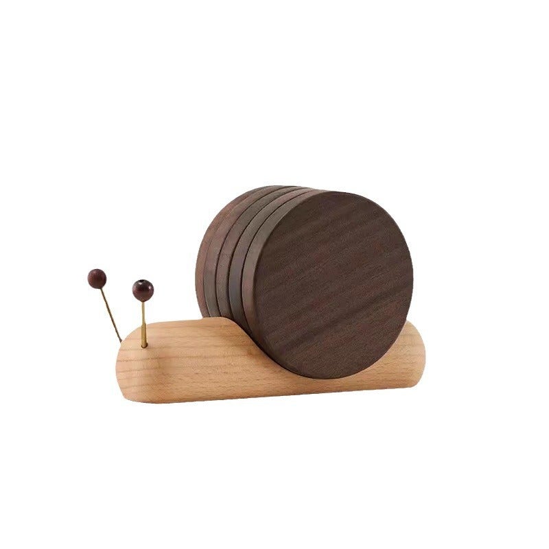 Black Walnut Snail Coaster - Image 1