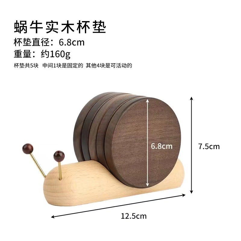 Black Walnut Snail Coaster - Image 4