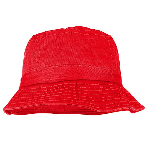 Armycrew Pigment Dyed Washed 100% Cotton Unisex Bucket Hat - RED - Image 3