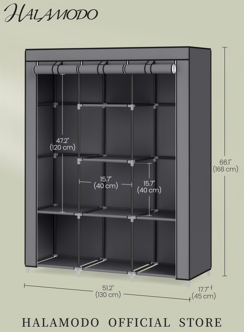 هالامودو منظم خزانة ملابس محمول، بني، وزن 5000 غرام. - Image 5