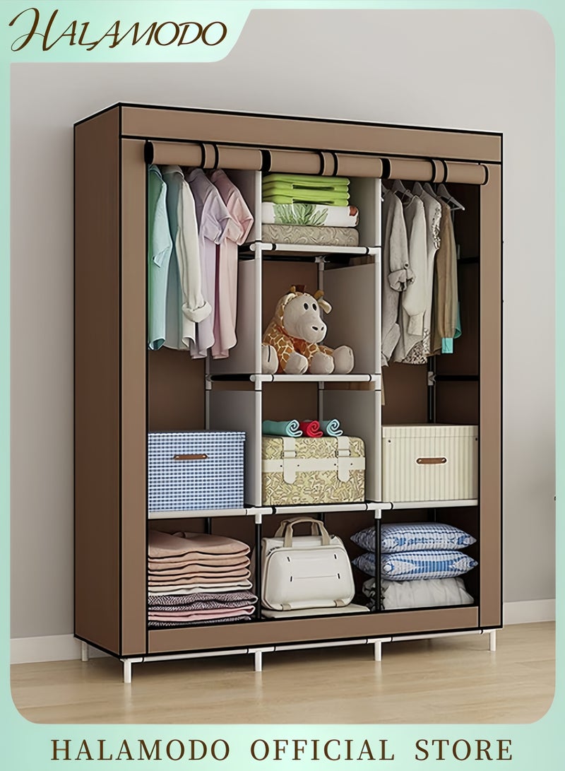 هالامودو منظم خزانة ملابس محمول، بني، وزن 5000 غرام. - Image 1