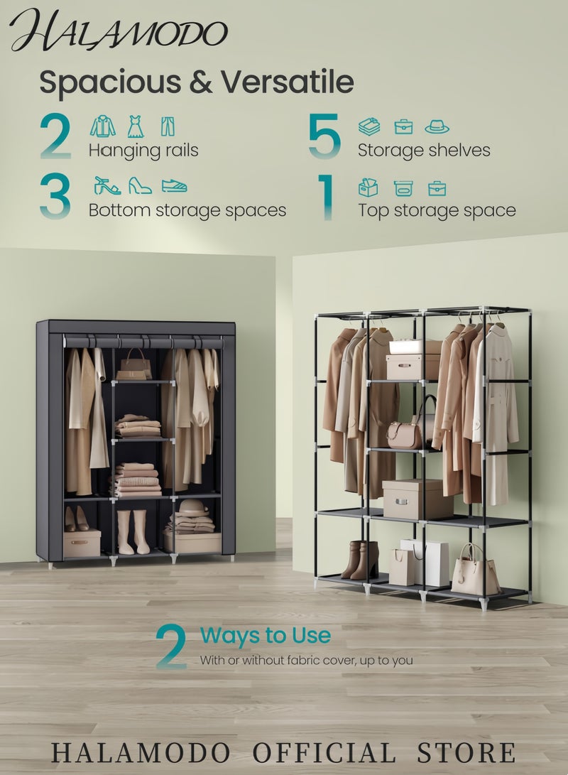 هالامودو منظم خزانة ملابس محمول، بني، وزن 5000 غرام. - Image 3