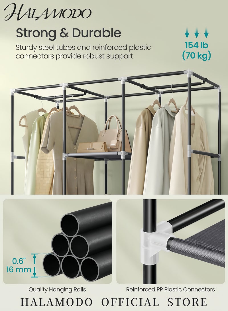 هالامودو منظم خزانة ملابس محمول، بني، وزن 5000 غرام. - Image 4